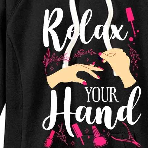 Nail Tech Quote Work Uniform Nail Polish Women's Fleece Hoodie