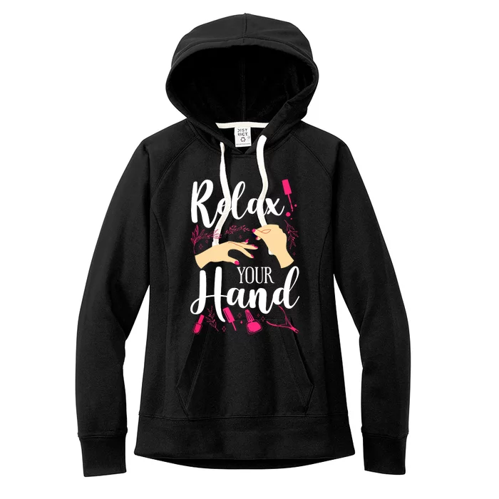 Nail Tech Quote Work Uniform Nail Polish Women's Fleece Hoodie