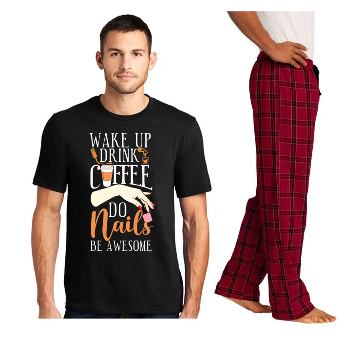 Nail Tech Quote Work Uniform Coffee Nail Polish Pajama Set