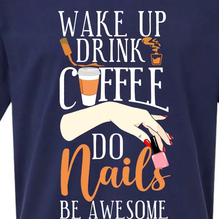 Nail Tech Quote Work Uniform Coffee Nail Polish Sueded Cloud Jersey T-Shirt