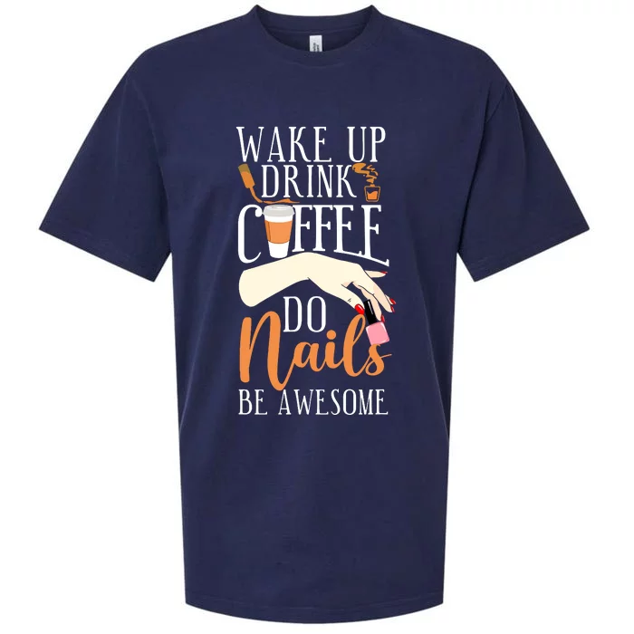 Nail Tech Quote Work Uniform Coffee Nail Polish Sueded Cloud Jersey T-Shirt