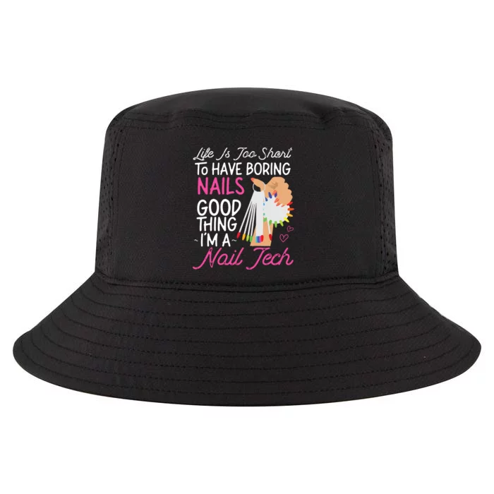 Nail Tech Quote Work Uniform Nail Polish Cool Comfort Performance Bucket Hat