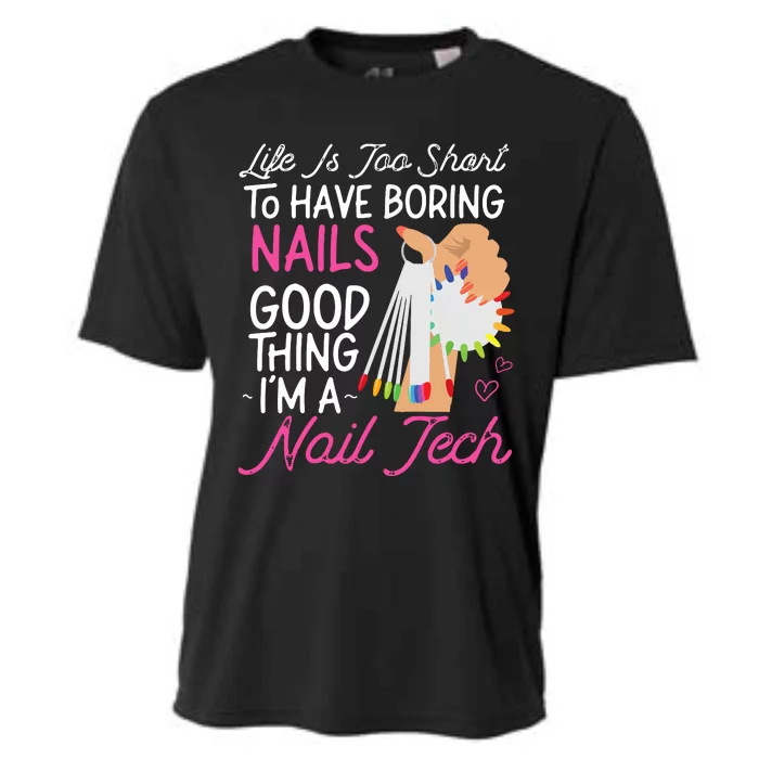 Nail Tech Quote Work Uniform Nail Polish Cooling Performance Crew T-Shirt