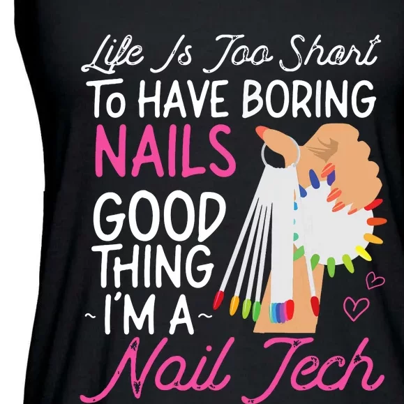 Nail Tech Quote Work Uniform Nail Polish Ladies Essential Flowy Tank