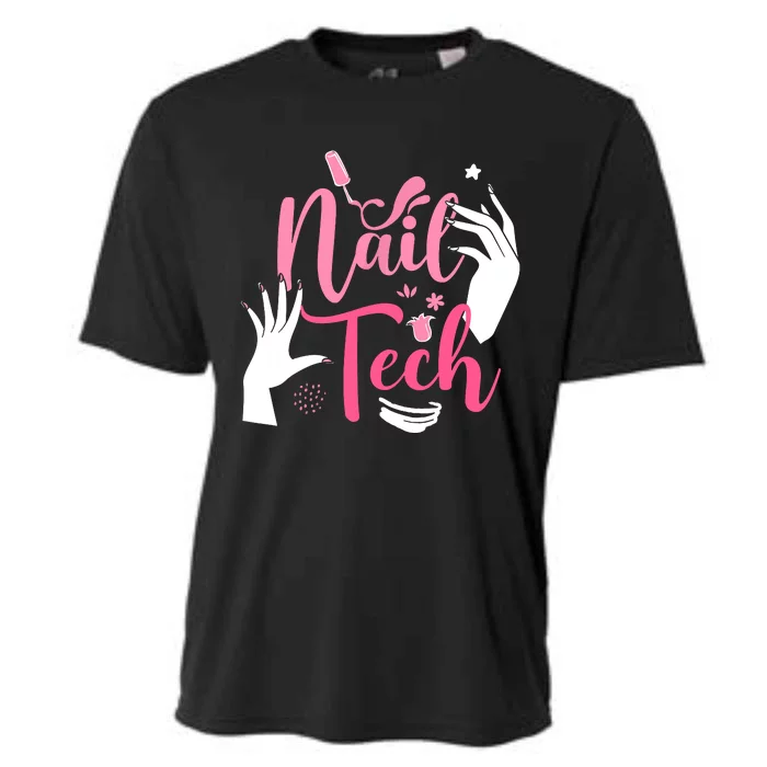 Nail Tech Quote Work Uniform Nail Polish Cooling Performance Crew T-Shirt