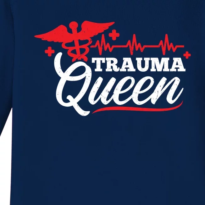 Nurse Trauma Queen Gift Baby Long Sleeve Bodysuit