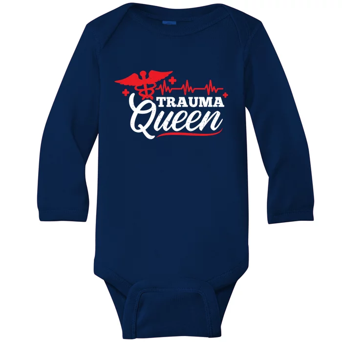 Nurse Trauma Queen Gift Baby Long Sleeve Bodysuit