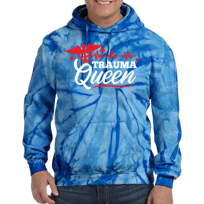 Nurse Trauma Queen Gift Tie Dye Hoodie