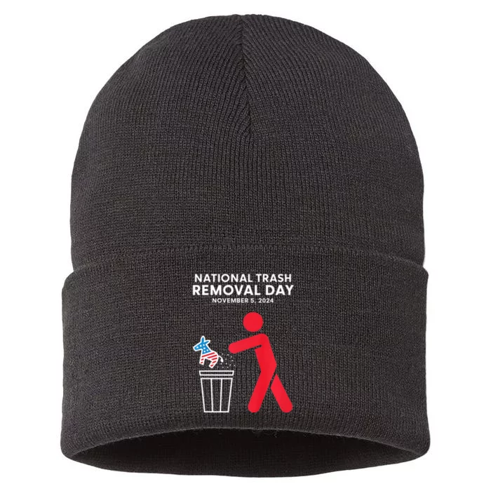 National Trash Removal Day Proud Trump Girl Sustainable Knit Beanie