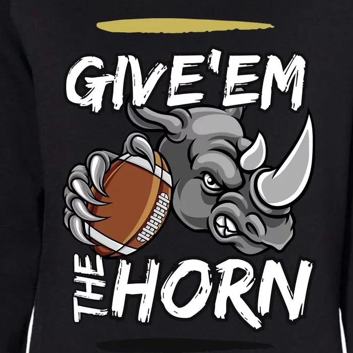 NORTH TEXAS RHINOS GIVE EM THE HORN Womens California Wash Sweatshirt