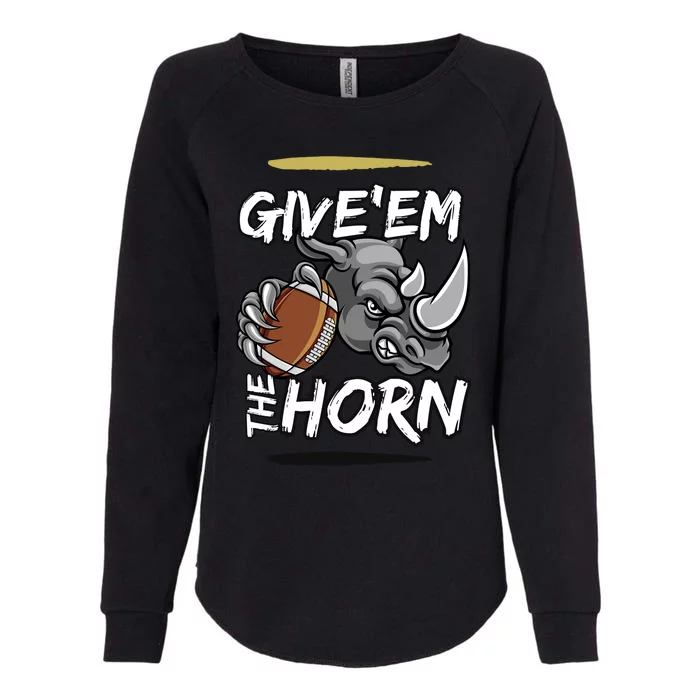 NORTH TEXAS RHINOS GIVE EM THE HORN Womens California Wash Sweatshirt