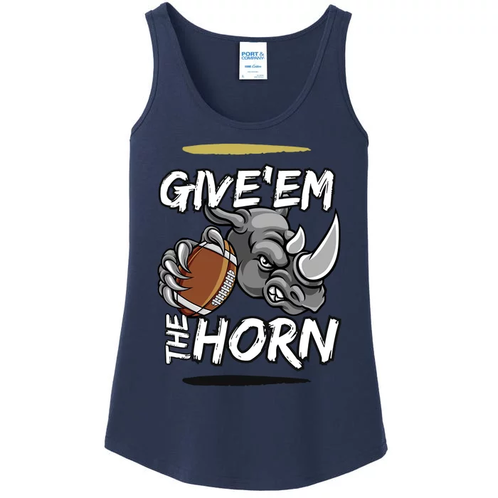 NORTH TEXAS RHINOS GIVE EM THE HORN Ladies Essential Tank