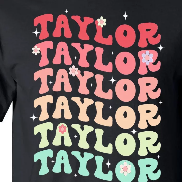 Name T.AYLOR Retro Groovy 80's 70's Colourful Tall T-Shirt