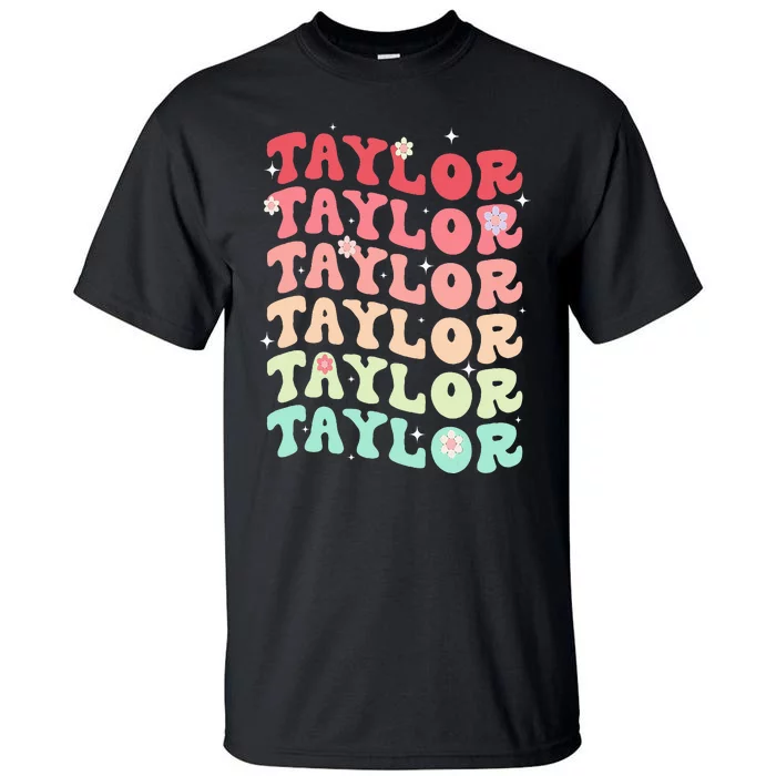 Name T.AYLOR Retro Groovy 80's 70's Colourful Tall T-Shirt