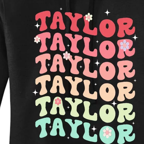 Name T.AYLOR Retro Groovy 80's 70's Colourful Women's Pullover Hoodie