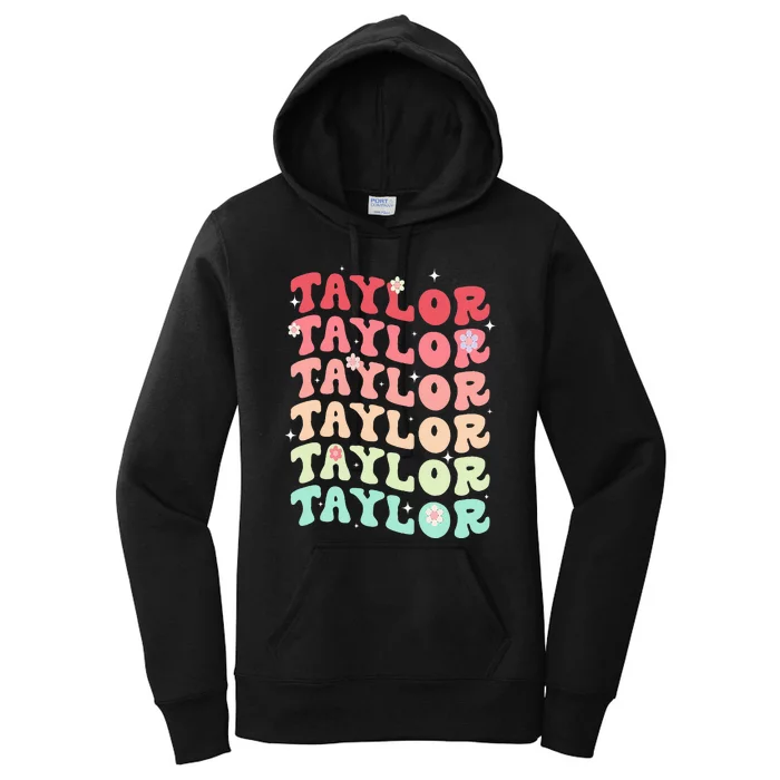 Name T.AYLOR Retro Groovy 80's 70's Colourful Women's Pullover Hoodie