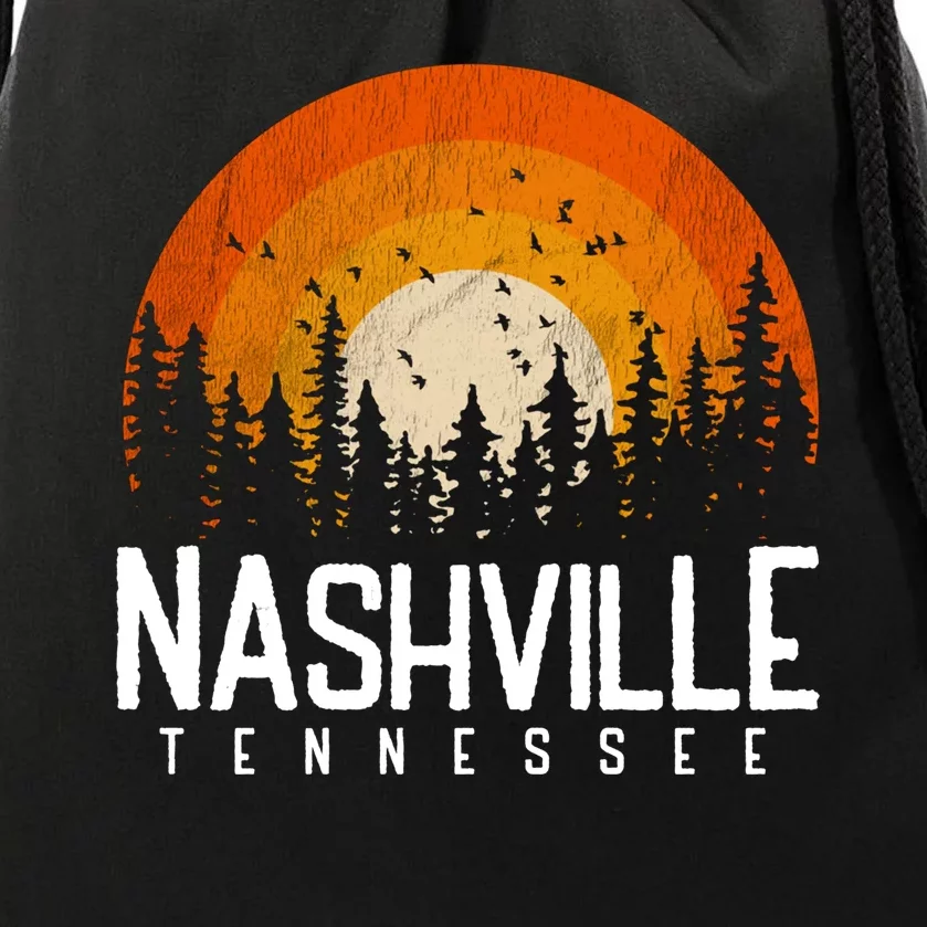 Nashville Tennessee Retro Style 80s Drawstring Bag