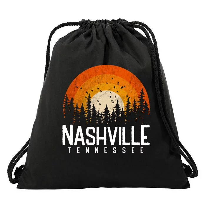 Nashville Tennessee Retro Style 80s Drawstring Bag