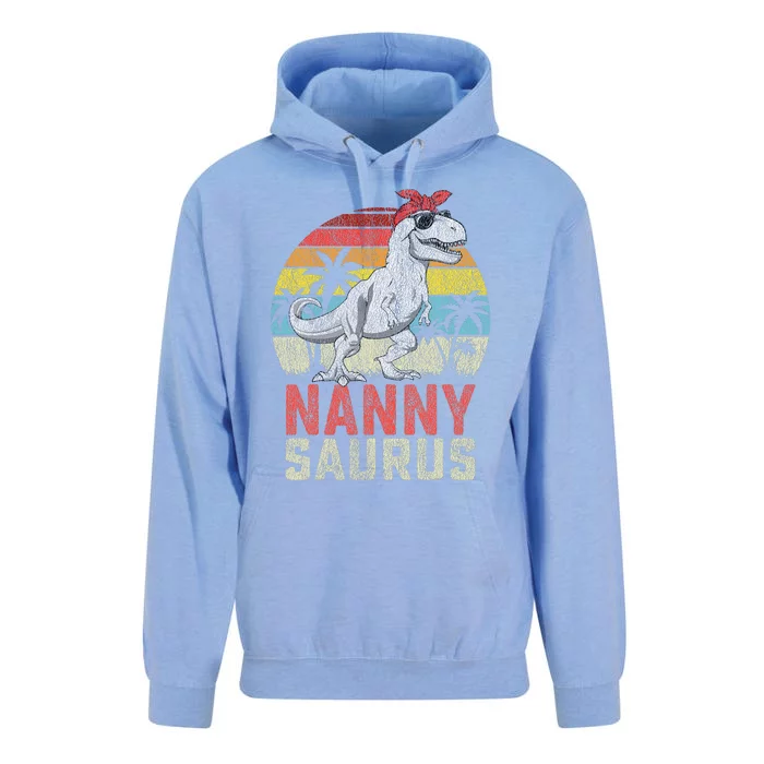 Nannysaurus T Rex Dinosaur Nanny Saurus MotherS Family Unisex Surf Hoodie