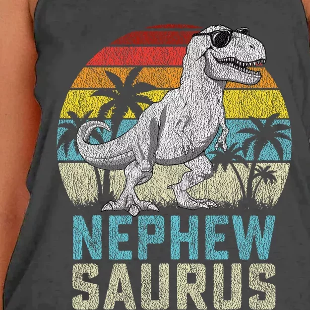 Nephewsaurus T Rex Dinosaur Nephew Saurus FatherS Family Women's Knotted Racerback Tank