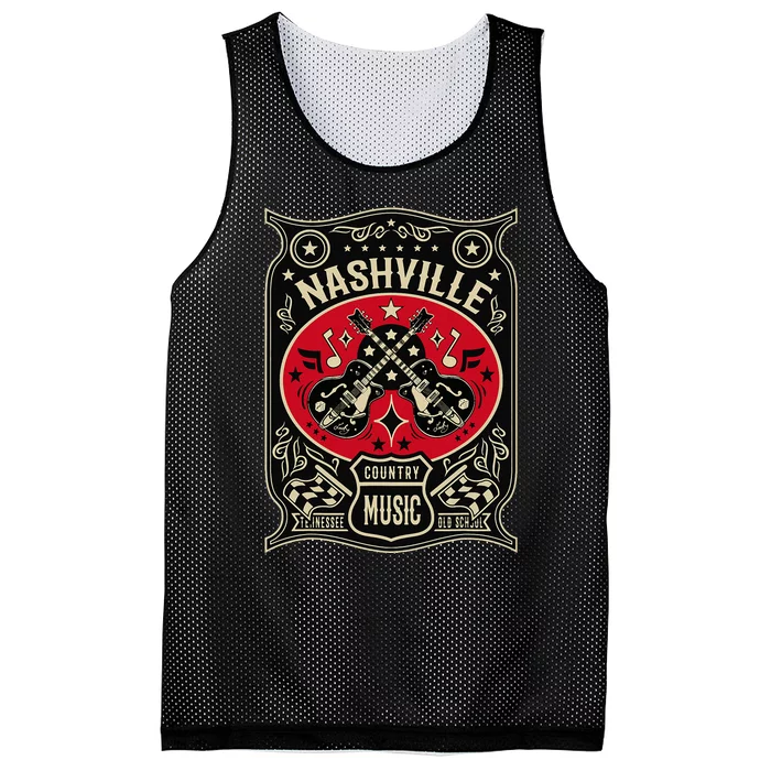 Nashville Tennessee Retro Country Music Vintage Mesh Reversible Basketball Jersey Tank