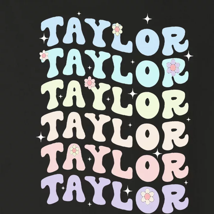 Name T.AYLOR Retro Groovy 80's 70's Colourful Toddler Long Sleeve Shirt