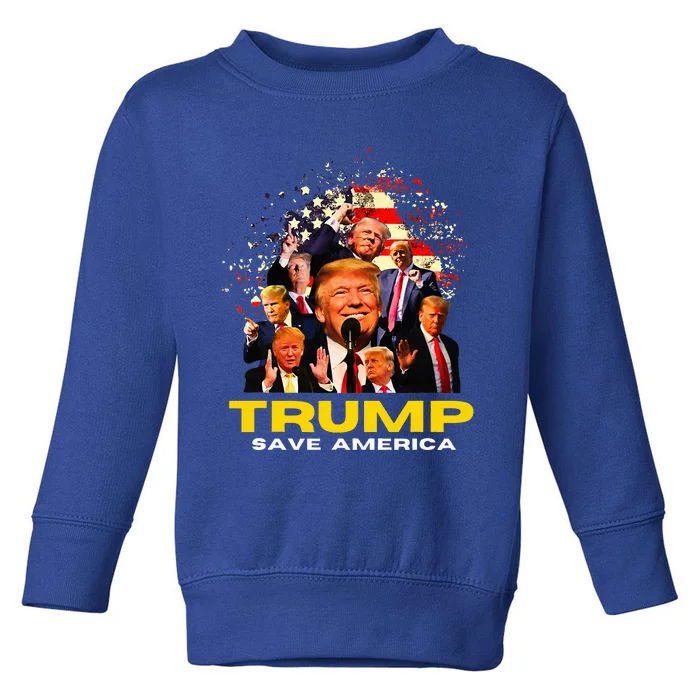 New Trump Save America Maha Fight Trump Save America Toddler Sweatshirt