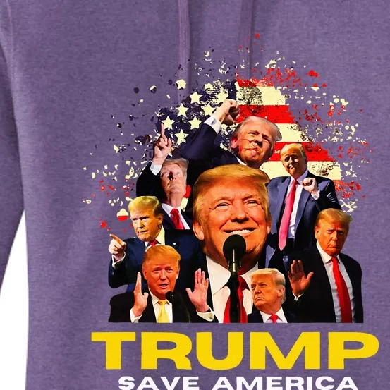 New Trump Save America Maha Fight Trump Save America Women's Pullover Hoodie