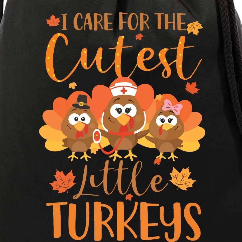 Nurse Turkey Sweatshirt Fall Nurse Gift Thanksgiving Nurse Drawstring Bag