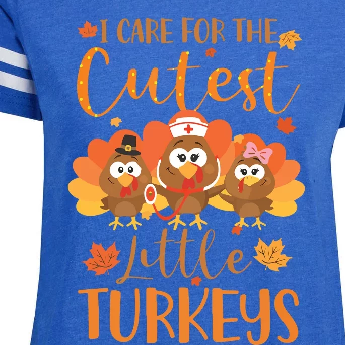 Nurse Turkey Sweatshirt Fall Nurse Gift Thanksgiving Nurse Enza Ladies Jersey Football T-Shirt