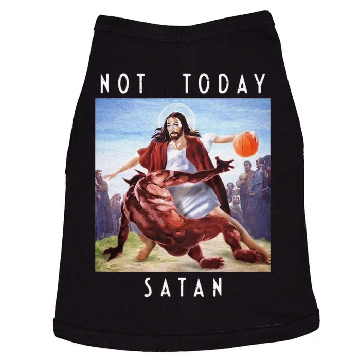 Not Today Satan Jesus Vs Satan In Basketball Doggie Tank