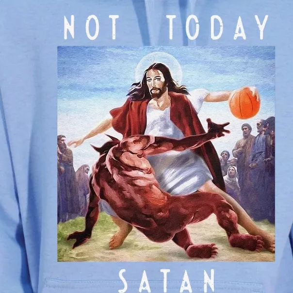 Not Today Satan Jesus Vs Satan In Basketball Unisex Surf Hoodie