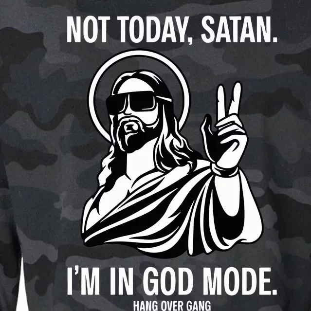 Not Today Satan IM In God Mode Cropped Pullover Crew