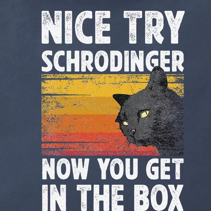 Nice Try Schrodinger Now You Get In The Box Black Cat Zip Tote Bag