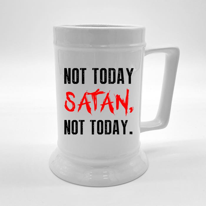 Not Today Satan Front & Back Beer Stein