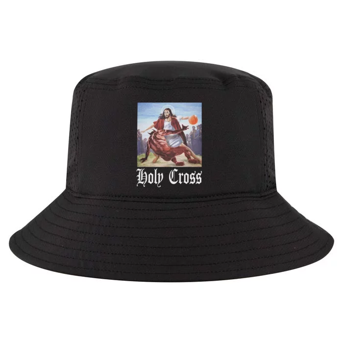 Not Today Satan Jesus Crossover Basketball Holy Cross Cool Comfort Performance Bucket Hat