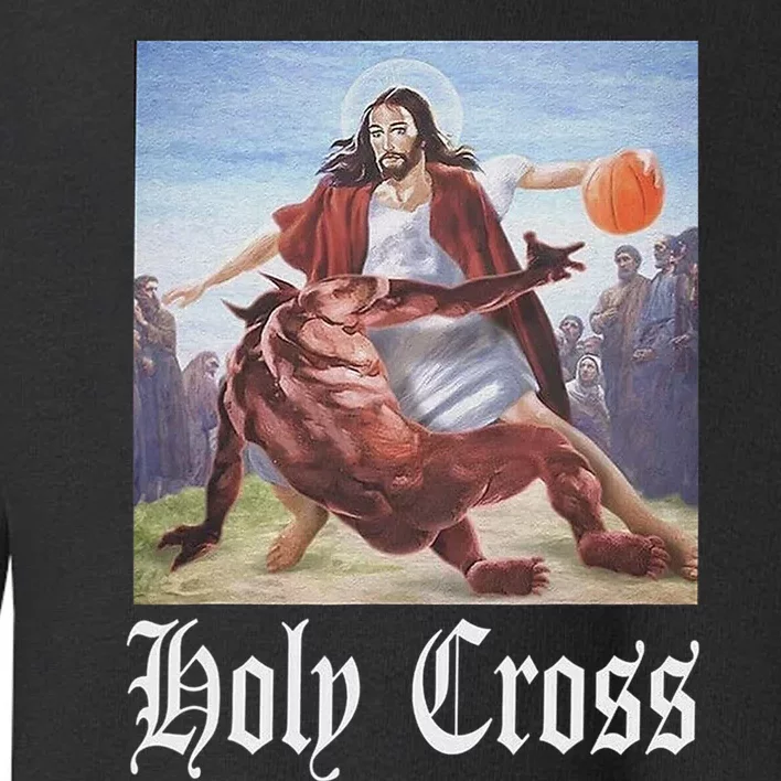 Not Today Satan Jesus Crossover Basketball Holy Cross Toddler Sweatshirt