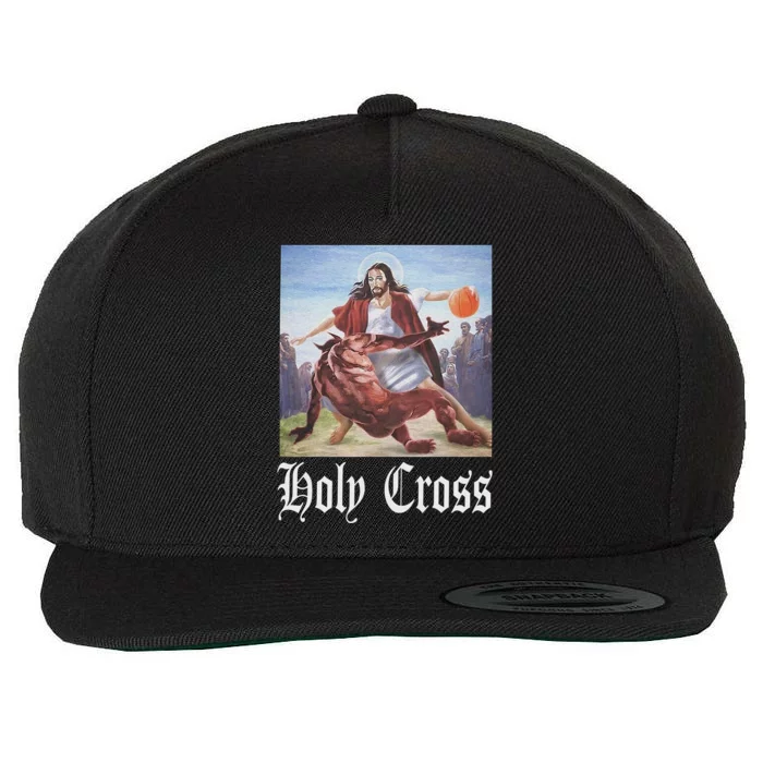 Not Today Satan Jesus Crossover Basketball Holy Cross Wool Snapback Cap