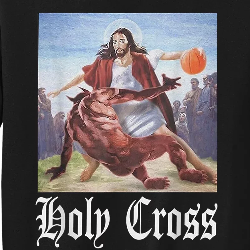 Not Today Satan Jesus Crossover Basketball Holy Cross Sweatshirt ...