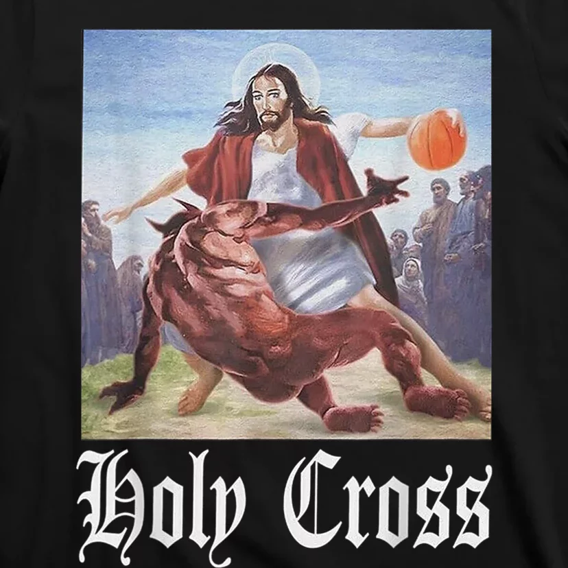 Not Today Satan Jesus Crossover Basketball Holy Cross T-Shirt ...