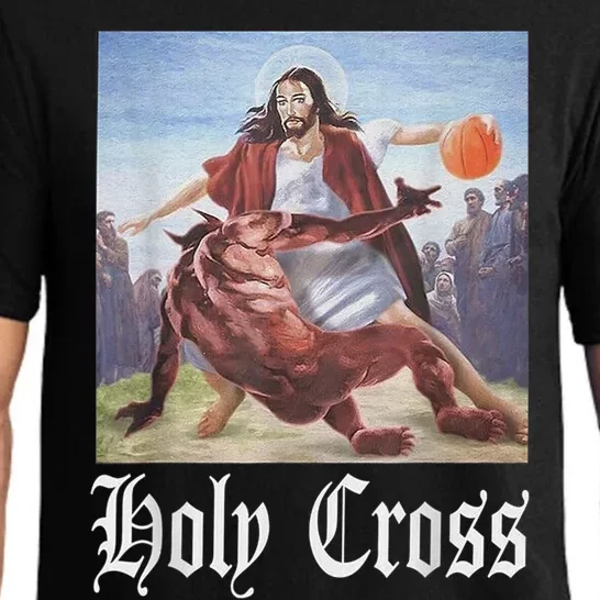 Not Today Satan Jesus Crossover Basketball Holy Cross Pajama Set