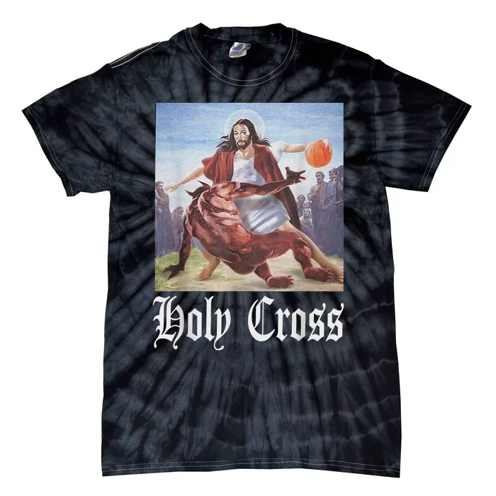 Not Today Satan Jesus Crossover Basketball Holy Cross Tie-Dye T-Shirt