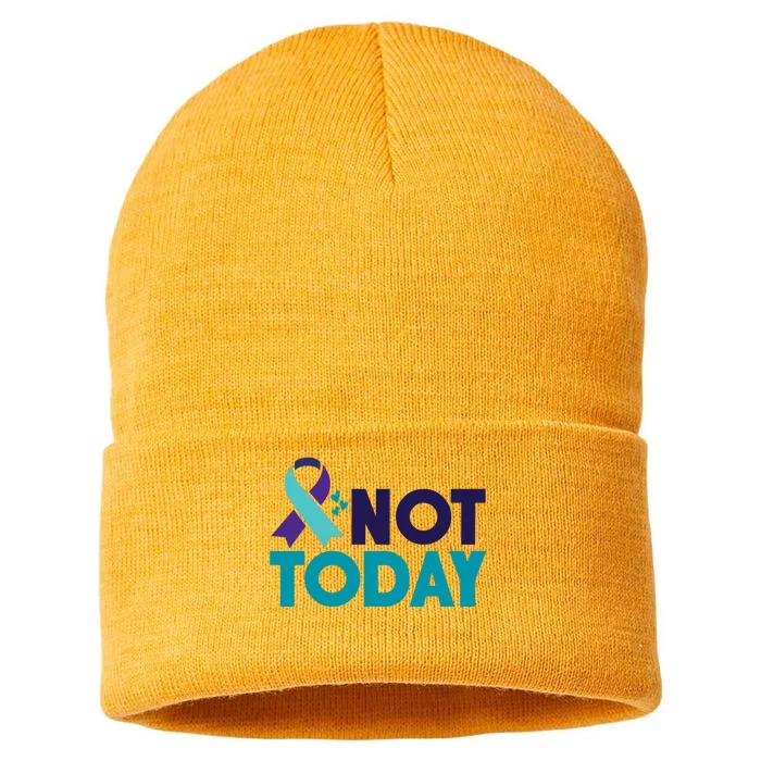 Not Today Suicide Prevention Ribbon Sustainable Knit Beanie