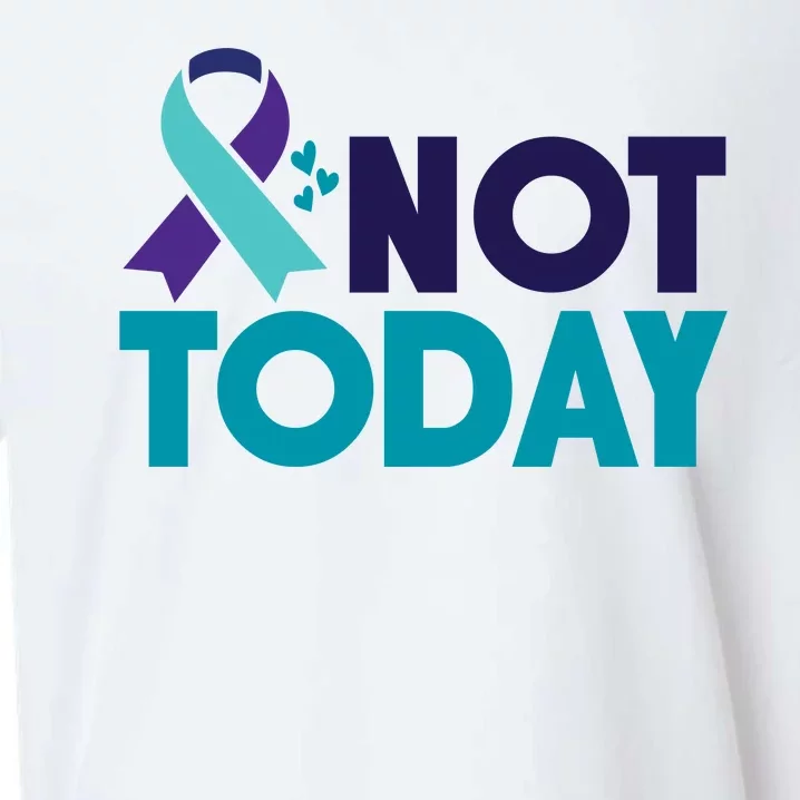 Not Today Suicide Prevention Ribbon Sueded Cloud Jersey T-Shirt