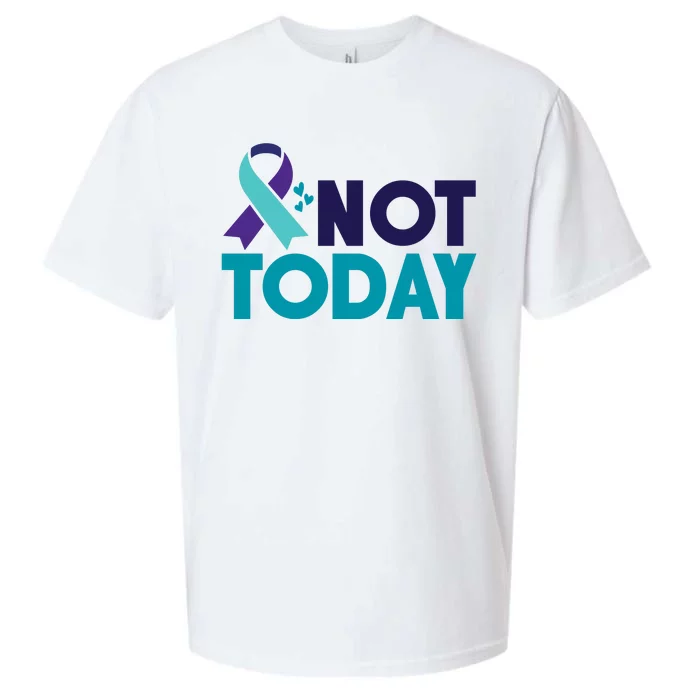 Not Today Suicide Prevention Ribbon Sueded Cloud Jersey T-Shirt