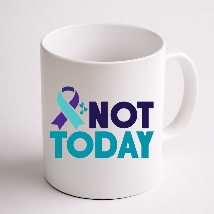 Not Today Suicide Prevention Ribbon Front & Back Coffee Mug