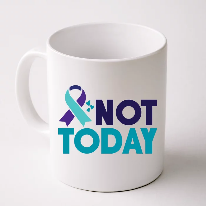 Not Today Suicide Prevention Ribbon Front & Back Coffee Mug