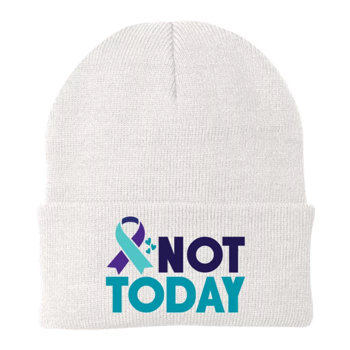 Not Today Suicide Prevention Ribbon Knit Cap Winter Beanie