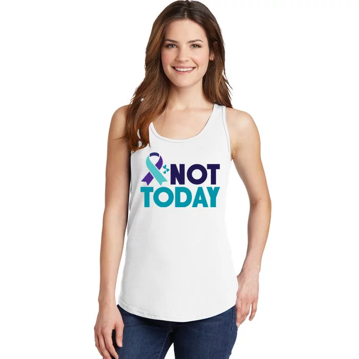 Not Today Suicide Prevention Ribbon Ladies Essential Tank