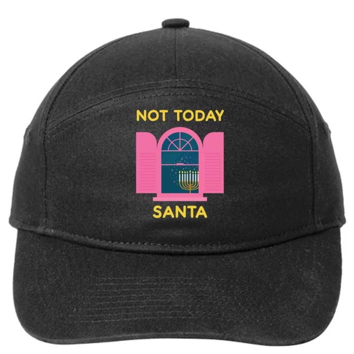 Not Today Santa Jewish Hanukkah Menorah Lights Dreidel Latke 7-Panel Snapback Hat